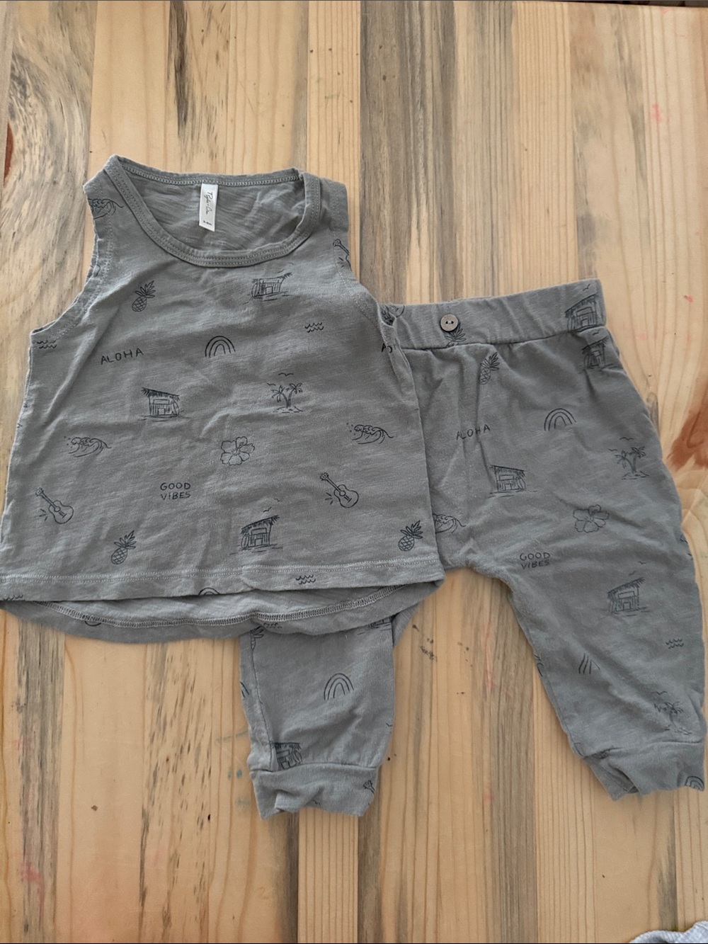 Rylee + Cru Gray Kids Matching Tank & Pants Set